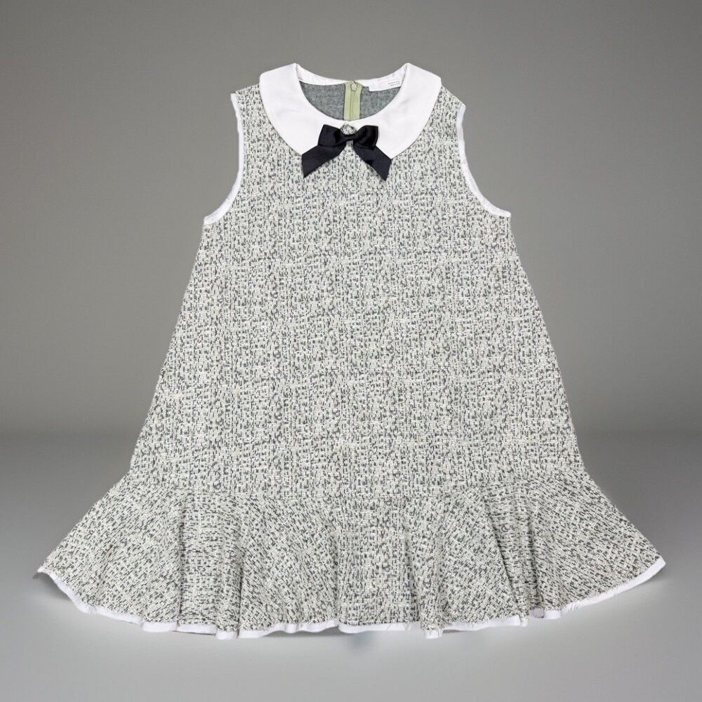 Zara Marled Textured Knit Dress Peter Pan Collar Dress Women’s Med